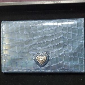 Brighton Metallic Blue Croc-Embossed Wallet